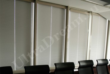 Двойные плиссе для конференц-зала - светонепропускаемые шторы